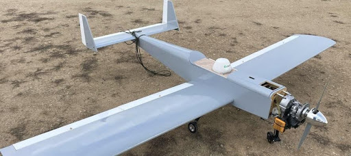 Unmanned aerial vehicle  (UAV) on the ground, complete with Gotonomi terminal.